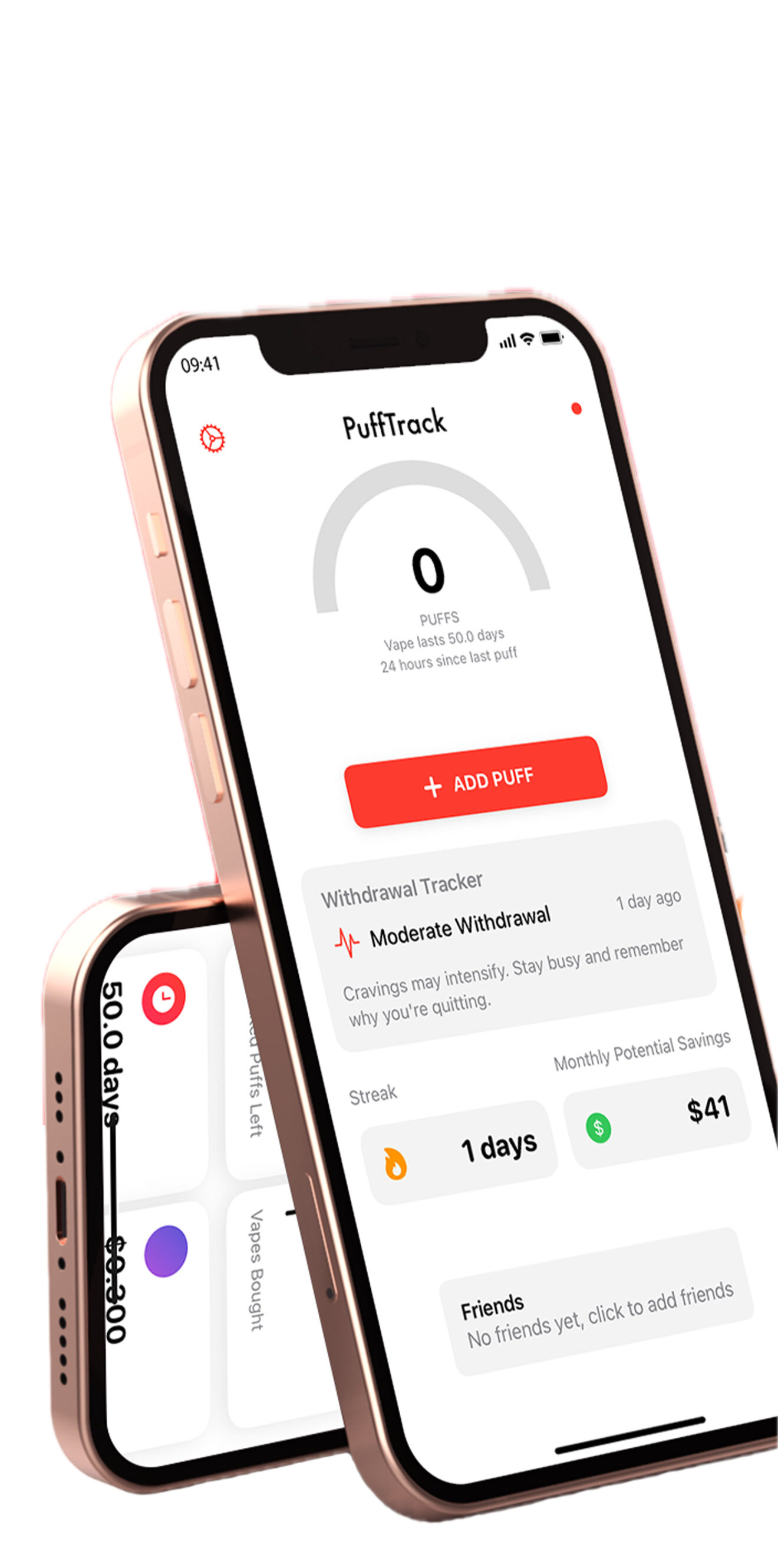 PuffTrack App Main Screen